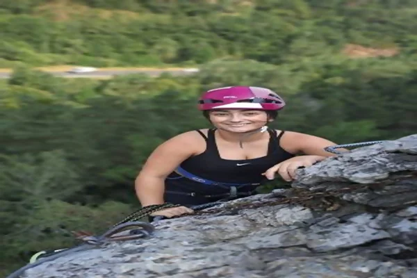 Vía ferrata del Sorrosal, escalera junto a la cascada doble de Broto